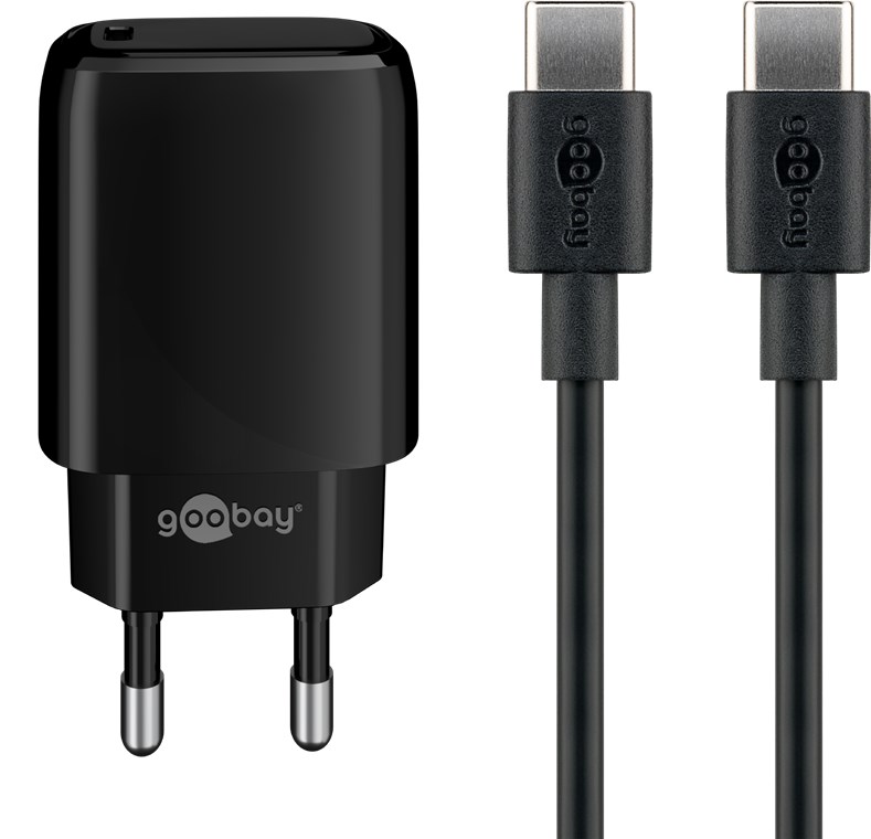 USB-C™ PD-Ladeset 20W USB-C™ PD-Ladeset 20W - USB-C™ Netzteil 20W inklusive USB-C™ Kabel 1m (Schwarz)