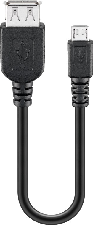 USB 2.0 Hi-Speed Adapter 0,2 m - Anschluss, Typ USB 2.0-Buchse (Typ A) - USB 2.0-Buchse (Typ A) > USB 2.0-Micro-Stecker (Typ B)