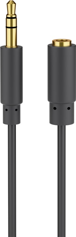 Kopfhörer- und Audio- Verlängerungskabel AUX, 3,5 mm 3-pol, slim - Kabellänge 0.5 m - Klinke 3,5 mm Stecker (3-Pin, stereo) > Klinke 3,5 mm Buchse (3-Pin, stereo)