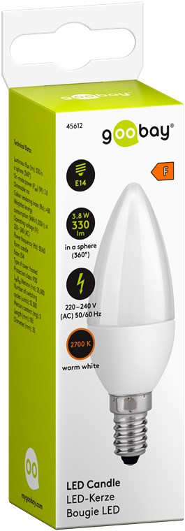 LED-Kerze, 5 W - Sockel E14, warmweiß, nicht dimmbar LED-Kerze, 5 W - Sockel E14, warmweiß, nicht dimmbar