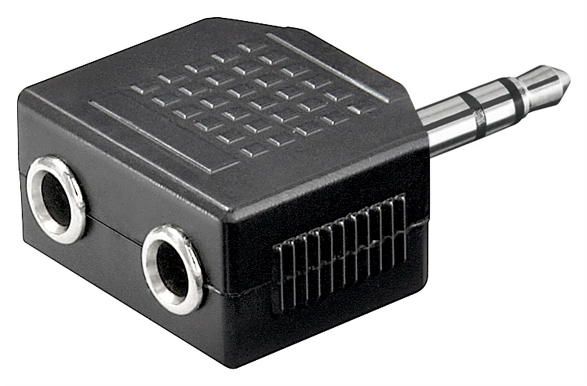 Kopfhörer Adapter AUX, Klinke 3,5 mm 1 zu 2 Kopfhörer Adapter AUX, Klinke 3,5 mm 1 zu 2 - Anschluss, Typ Klinke 3,5 mm Stecker (3-Pin, stereo) - 1x 3,5-mm-Klinkenstecker (3-polig, stereo) > 2x 3,5-mm-Klinkenkupplung (3-polig, stereo)