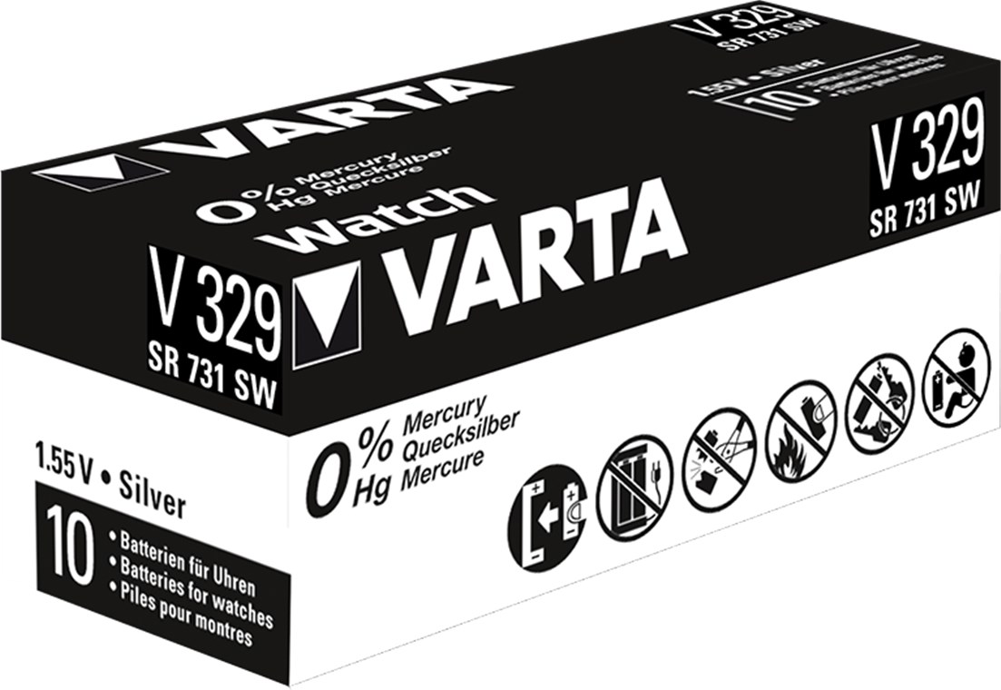 SR731 (V329) - Silberoxid-Zink-Knopfzelle, 1,55 V Uhrenbatterie