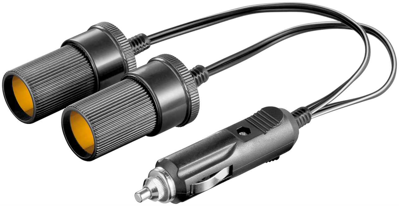 KFZ / Auto Zigarettenanzünder Y-Verteiler, 12 V, 0,2m KFZ / Auto Zigarettenanzünder Y-Verteiler, 12 V, 0,2m - mit 2,5 A Sicherung, Zigarettenanzünder-Stecker > 2x Zigarettenanzünder-Buchse