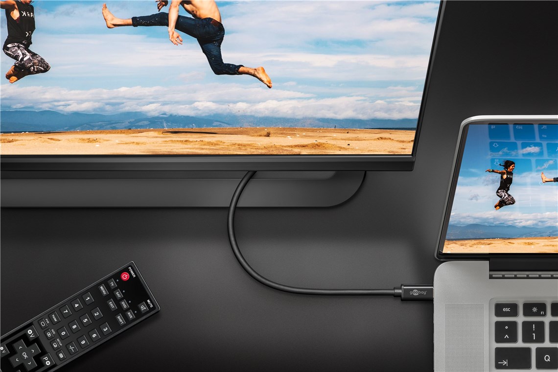 USB-C™- HDMI Adapterkabel 4k60Hz, 1,80m, schwarz - Kabellänge 1.8 m - USB-C™-Stecker > HDMI™-Stecker (Typ A)