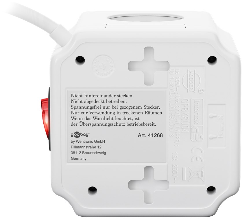 Steckdosenwürfel 4-fach mit Schalter und USB - bis zu 2 USB-Geräte und 4 Elektrogeräte anschließbar Steckdosenwürfel 4-fach mit Schalter und USB - bis zu 2 USB-Geräte und 4 Elektrogeräte anschließbar