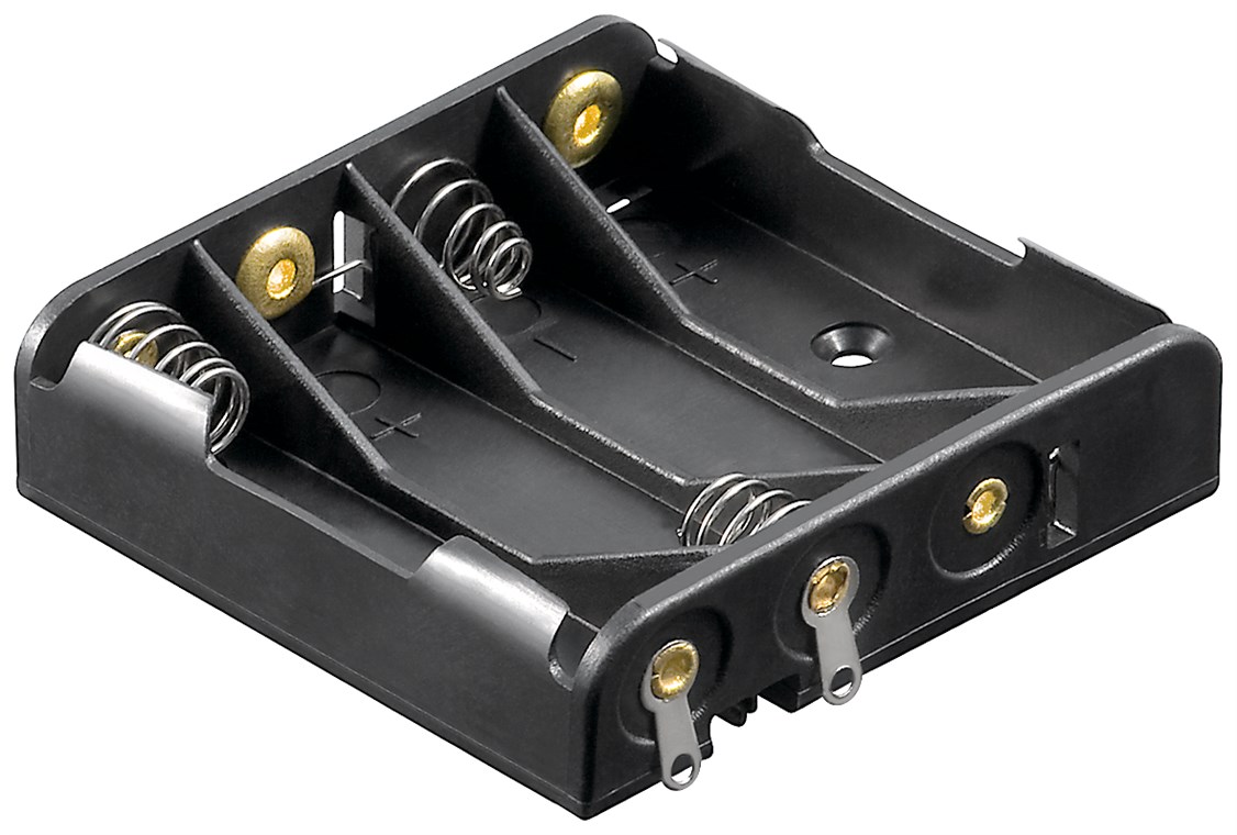 4x AAA (Micro) Batteriehalter 4x AAA (Micro) Batteriehalter - Lötfahne (U)