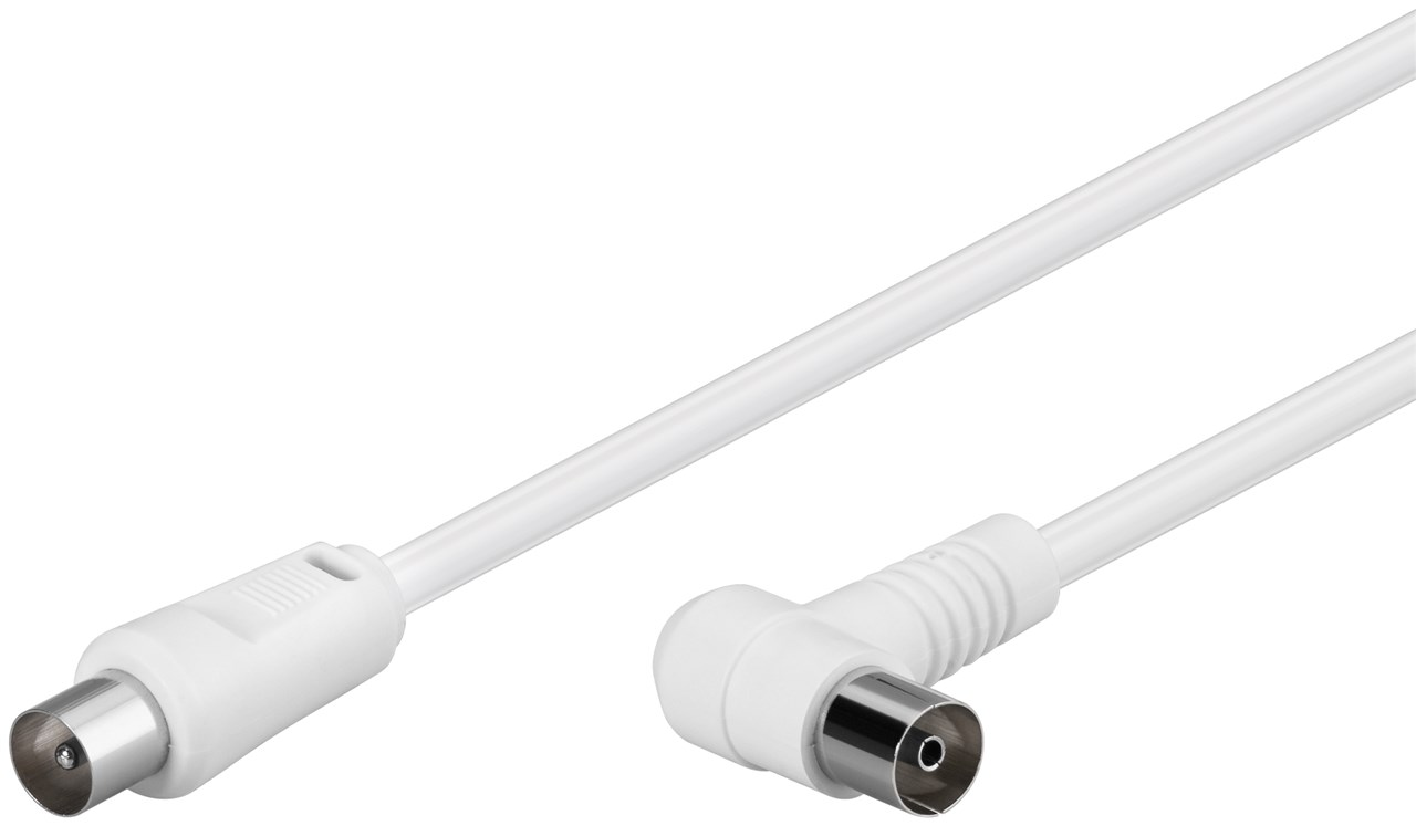 Gewinkeltes Antennenkabel (80 dB), 2x geschirmt - Kabellänge 2.5 m - Koax-Stecker > Koax-Buchse 90° (vollständig geschirmt) Gewinkeltes Antennenkabel (80 dB), 2x geschirmt - Kabellänge 2.5 m - Koax-Stecker > Koax-Buchse 90° (vollständig geschirmt)
