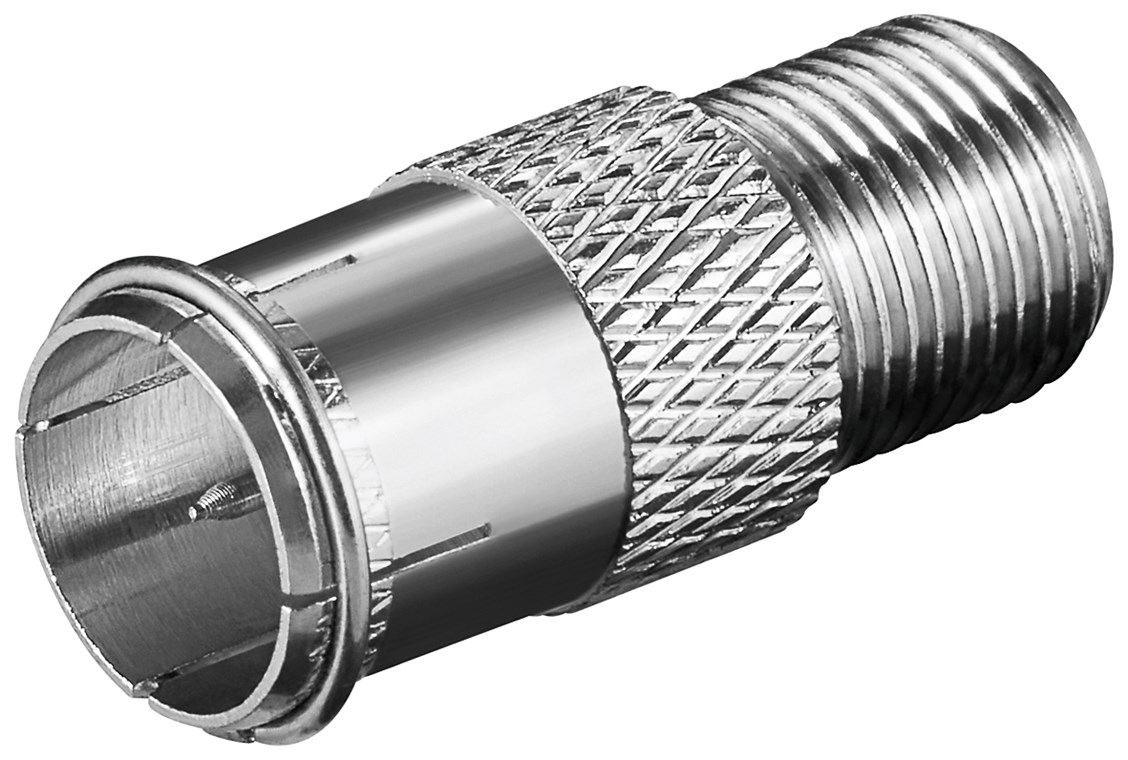 F-Adapter: F-Stecker (Quick) > F-Buchse F-Adapter: F-Stecker (Quick) > F-Buchse - Anschluss, Gehäusematerial Kupfer - Kupfer