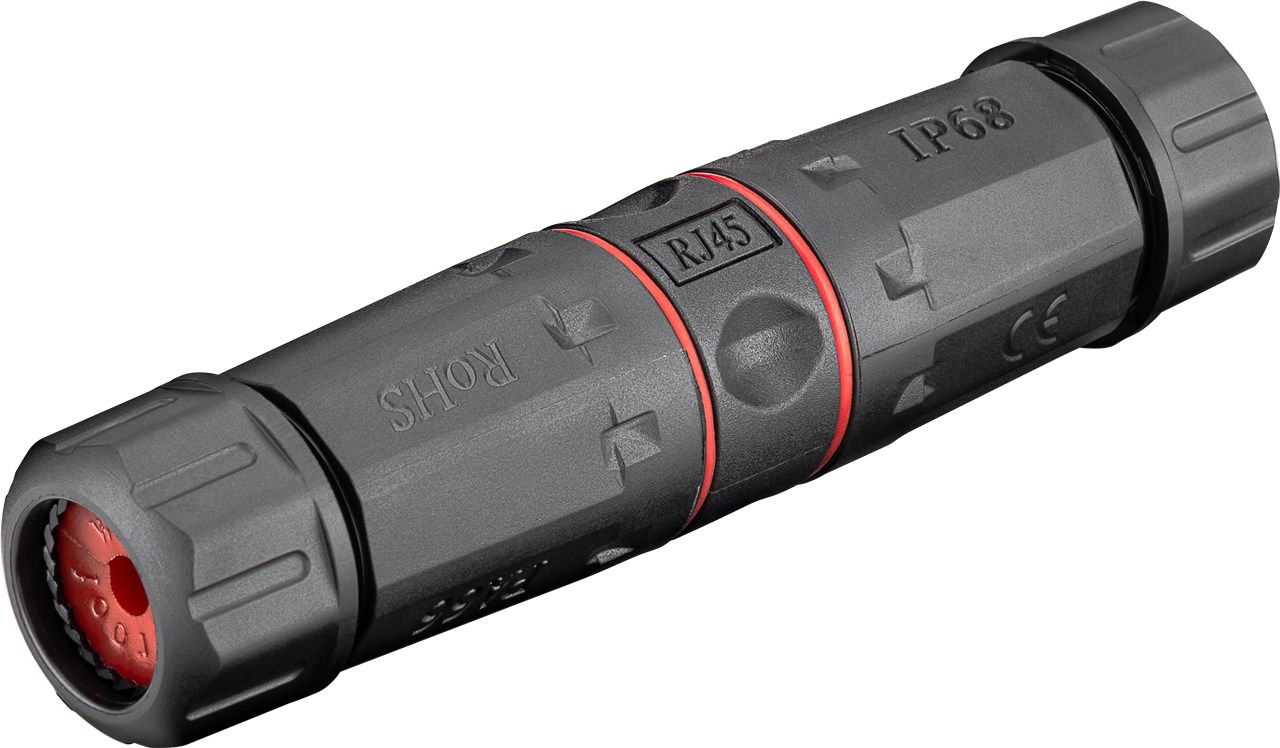 Outdoor (IP68) Netzwerkkabel-Verbinder, CAT 6 STP geschirmt - staub- und wasserdicht, Klemmleiste für LSA Montage (werkzeugfrei) Outdoor (IP68) Netzwerkkabel-Verbinder, CAT 6 STP geschirmt - staub- und wasserdicht, Klemmleiste für LSA Montage (werkzeugfrei)