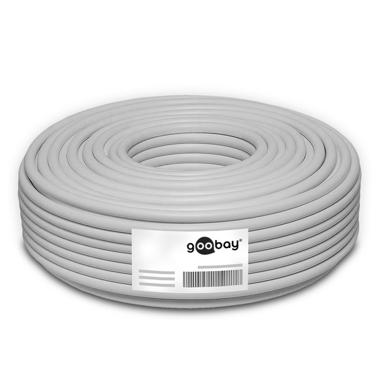 CAT 6A Netzwerkkabel, S/FTP (PiMF), Grau - Kabellänge 50 m - Kupferleiter (CU), AWG 26/7 (stranded), halogenfreier Kabelmantel (LSZH)