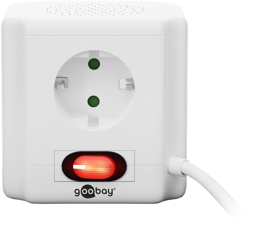 Steckdosenwürfel 4-fach mit Schalter und USB - bis zu 2 USB-Geräte und 4 Elektrogeräte anschließbar Steckdosenwürfel 4-fach mit Schalter und USB - bis zu 2 USB-Geräte und 4 Elektrogeräte anschließbar