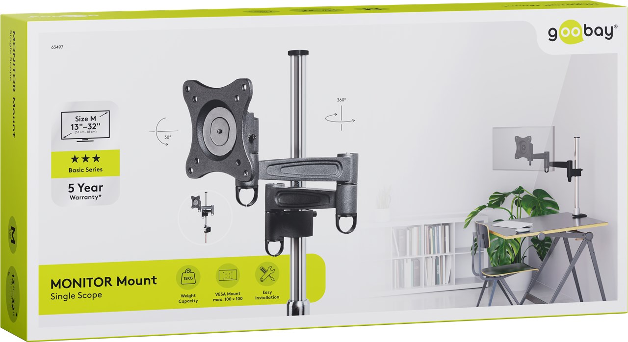 Monitorhalterung FLEX - zur Tischmontage mit auziehbarem Arm für einen Bildschirm, höhenverstellbar, (schwenkbar und neigbar) bis 15kg Monitorhalterung FLEX - zur Tischmontage mit auziehbarem Arm für einen Bildschirm, höhenverstellbar, (schwenkbar und neigbar) bis 15kg