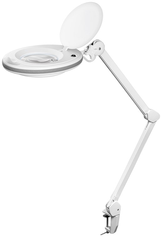 LED Klemm-Lupenleuchte 7,5 W LED Klemm-Lupenleuchte 7,5 W - 127 mm Kristall-Glaslinse, 1,75-fache Vergrößerung, 3 Dioptrien, 520 lm
