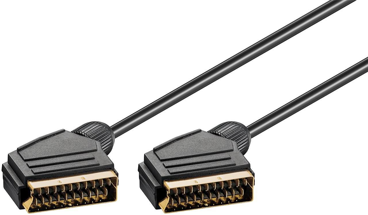 Scart Verbindungskabel, vergoldet, ø 7 mm - Kabellänge 1.5 m - Scartstecker (21-Pin) > Scartstecker (21-Pin)
