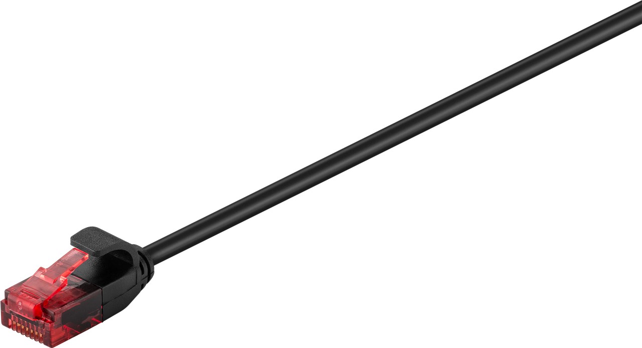 CAT 6 Slim-Patchkabel, U/UTP, Schwarz, 5 m CAT 6 Slim-Patchkabel, U/UTP, Schwarz, 0,15 m - Kabellänge 0.15 m - Kupferleiter (CU)