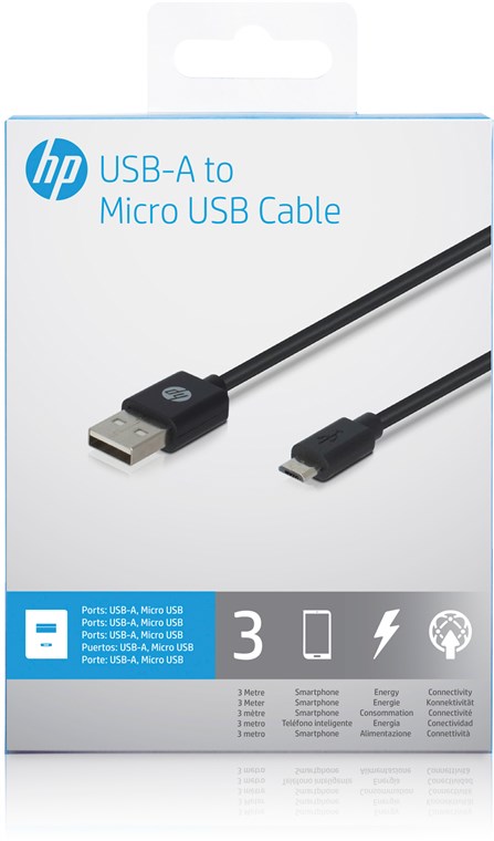 USB A auf Micro USB Kabel - Kabellänge 3 m - USB 2.0-Stecker (Typ A) > USB 2.0 Micro-Stecker (Typ B) USB A auf Micro USB Kabel - Kabellänge 3 m - USB 2.0-Stecker (Typ A) > USB 2.0 Micro-Stecker (Typ B)