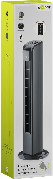 Turmventilator mit Fernbedienung - oszillierender, leiser Säulenventilator mit Stromkabel Turmventilator mit Fernbedienung - oszillierender, leiser Säulenventilator mit Stromkabel
