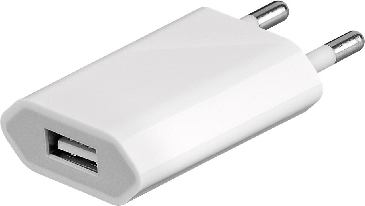 USB-Ladegerät (5 W), Weiß - kompaktes USB-Netzteil mit 1x USB-Anschluss USB-Ladegerät (5 W), Weiß - kompaktes USB-Netzteil mit 1x USB-Anschluss