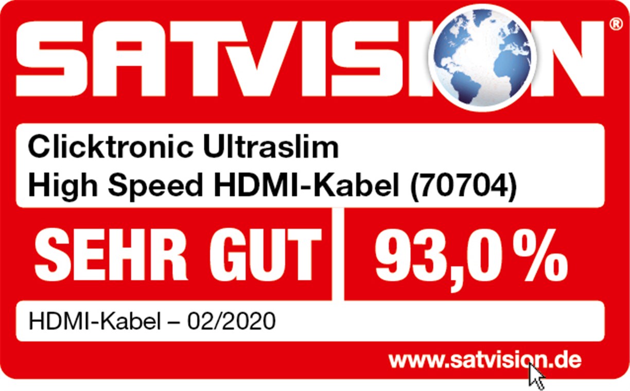 Ultra-Slim High-Speed-HDMI™-Kabel mit Ethernet - Kabellänge 2 m - Premium-Kabel|1x HDMI™-Stecker 1x HDMI™-Stecker|2,0 m|UHD 4K @ 60 Hz Ultra-Slim High-Speed-HDMI™-Kabel mit Ethernet - Kabellänge 2 m - Premium-Kabel|1x HDMI™-Stecker 1x HDMI™-Stecker|2,0 m|UHD 4K @ 60 Hz