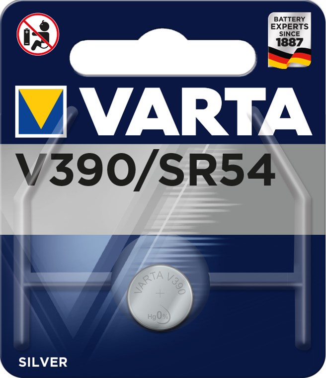 SR54 (V390) - Silberoxid-Zink-Knopfzelle, 1,55 V Uhrenbatterie