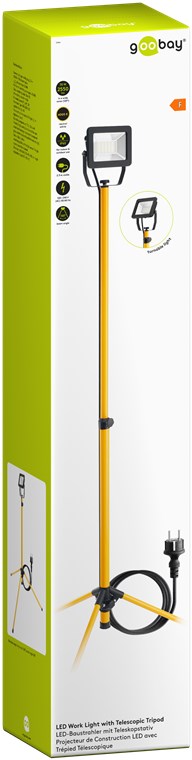 LED-Baustrahler mit Teleskopstativ, 30 W - mit 2550 lm und neutralweißem Licht (4000 K), für den Innen- und Außeneinsatz geeignet (IP65) LED-Baustrahler mit Teleskopstativ, 30 W - mit 2550 lm und neutralweißem Licht (4000 K), für den Innen- und Außeneinsatz geeignet (IP65)