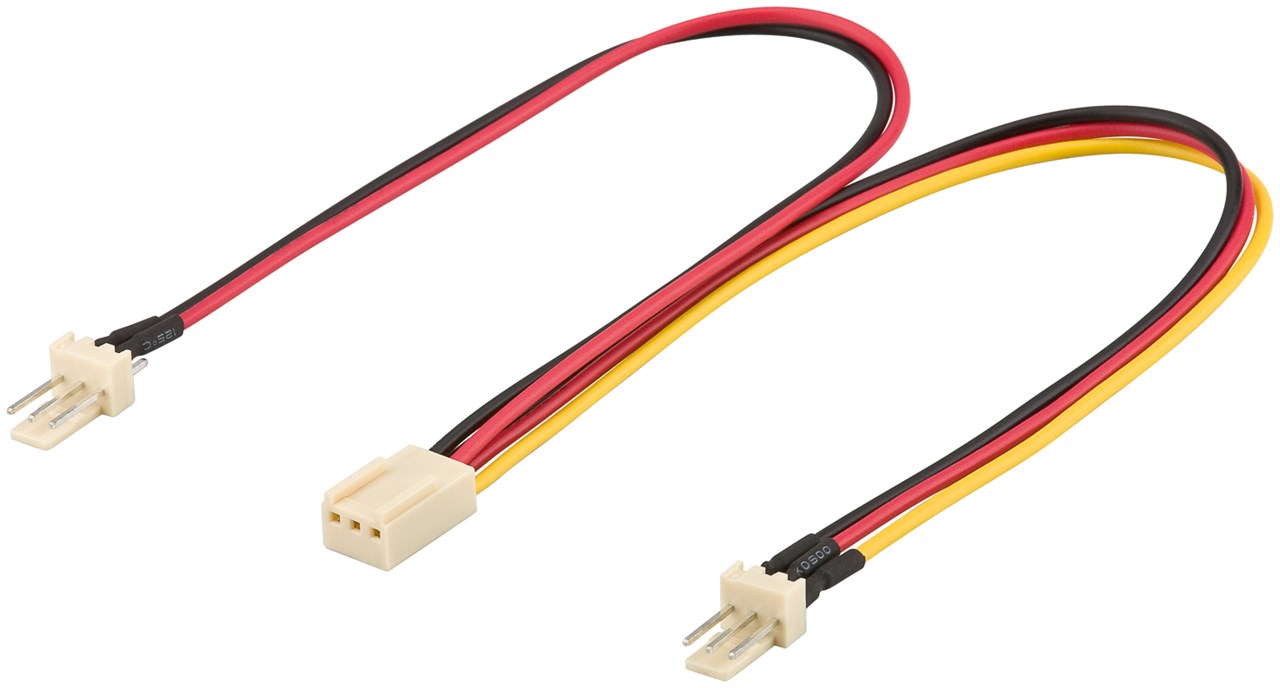 PC Lüfter Y Stromkabel, 3 Pin Stecker/Buchse - Kabellänge 0.22 m - 2x Lüfter-Stecker (3-Pin) > Lüfter-Buchse (3-Pin)