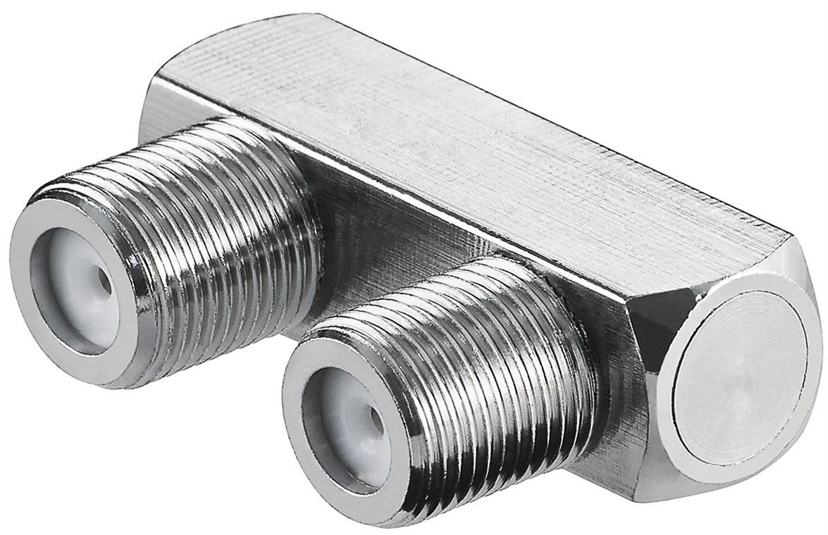 F-Verbinder, U-Form: F-Buchse > F-Buchse - Kupfer