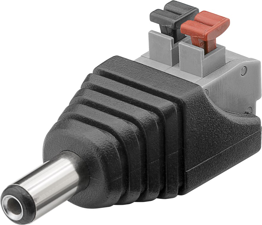 Terminal Block 2-pin > DC-Stecker (5,50 x 2,10 mm) Terminal Block 2-pin > DC-Stecker (5,50 x 2,10 mm) - Push-down-Klemmbefestigung