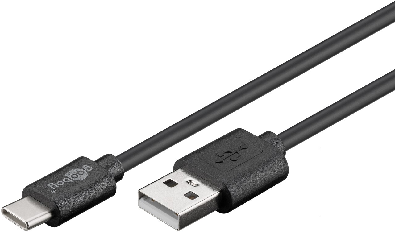 USB 2.0 Kabel USB-C™ auf USB A, schwarz - Kabellänge 0.5 m - geeignet für Geräte mit USB-C™ Anschluss