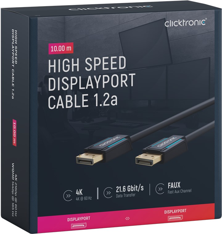 DisplayPort-Kabel - Kabellänge 10 m - Premium-Kabel|1x DisplayPort-Stecker 1x DisplayPort-Stecker|10,0 m|UHD 4K @ 60 Hz DisplayPort-Kabel - Kabellänge 10 m - Premium-Kabel|1x DisplayPort-Stecker 1x DisplayPort-Stecker|10,0 m|UHD 4K @ 60 Hz