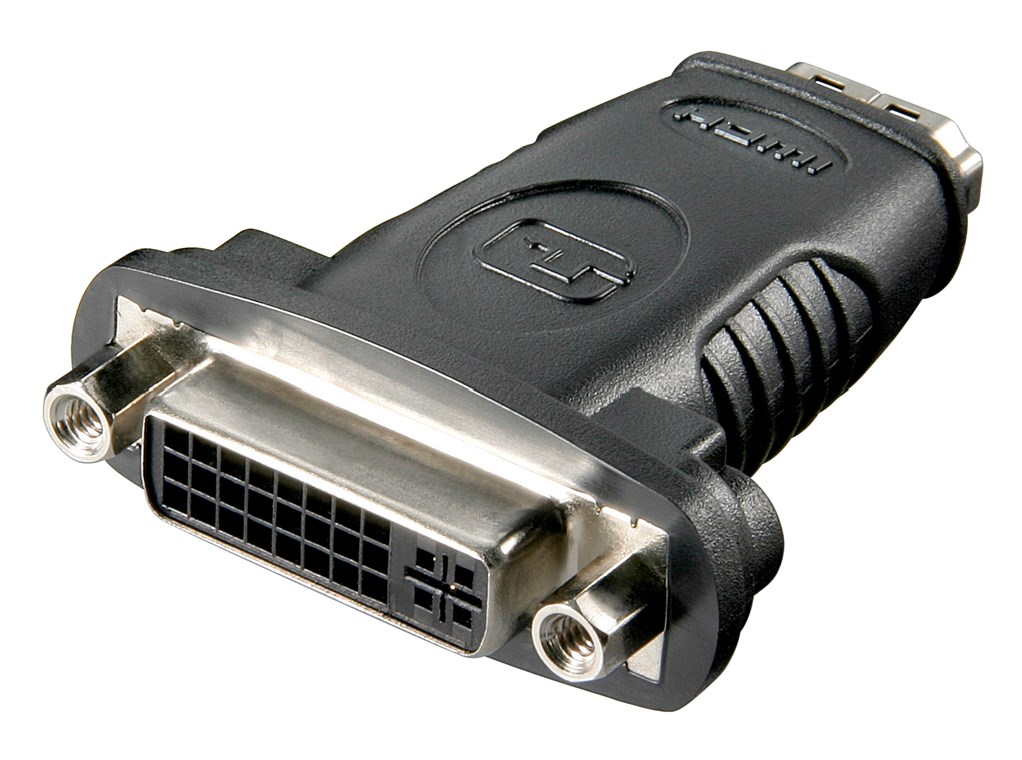 HDMI™/DVI-I-Adapter, vernickelt - Anschluss, Typ HDMI™-Buchse (Typ A) - HDMI™-Buchse (Typ A) > DVI-I-Buchse Dual-Link (24+5 pin)