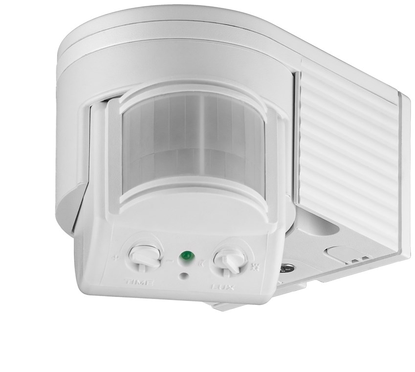 Infrarot-Bewegungsmelder - Farbversion Weiß - zur Aufputz-Wandmontage, 180° Erfassung, 12 m Reichweite, für außen (IP44), LED geeignet Infrarot-Bewegungsmelder - Farbversion Weiß - zur Aufputz-Wandmontage, 180° Erfassung, 12 m Reichweite, für außen (IP44), LED geeignet
