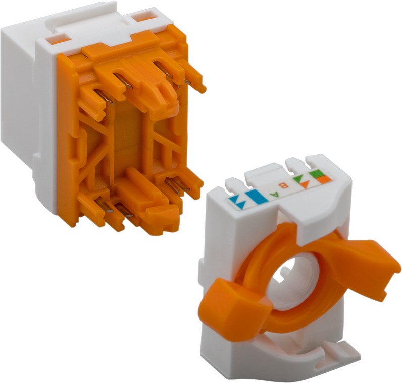 Keystone Modul RJ45 CAT 6, UTP - 16,6 mm breit, Klemmleiste für werkzeugfreie LSA-Montage, drehbarer Aufsatz Keystone Modul RJ45 CAT 6, UTP - 16,6 mm breit, Klemmleiste für werkzeugfreie LSA-Montage, drehbarer Aufsatz