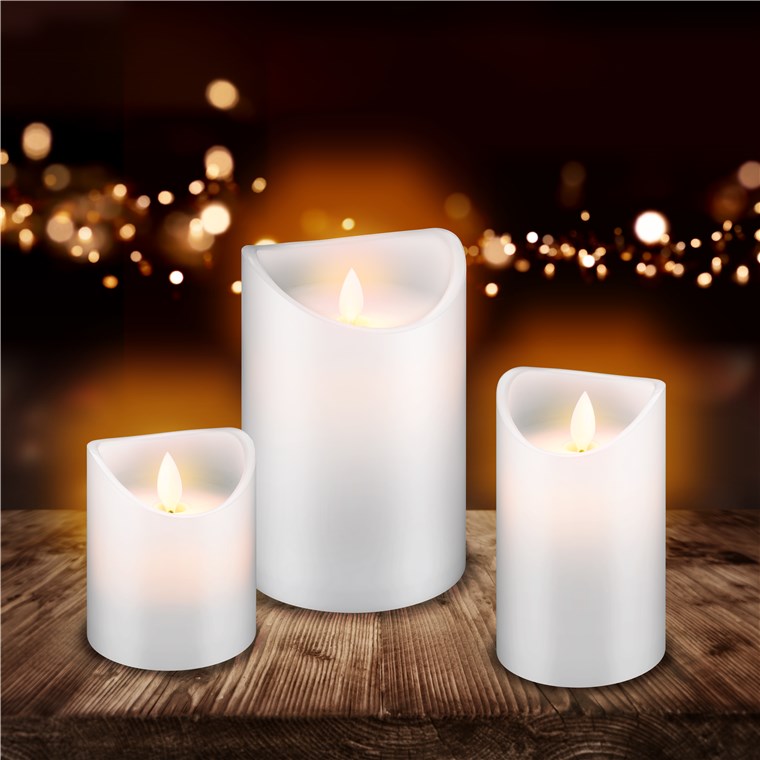 LED-Echtwachs-Kerze weiß, 7,5 x 10 cm - wunderschöne und sichere Lichtlösung für viele Bereiche wie Haus und Loggia, Büros oder Schulen LED-Echtwachs-Kerze weiß, 7,5 x 10 cm - wunderschöne und sichere Lichtlösung für viele Bereiche wie Haus und Loggia, Büros oder Schulen