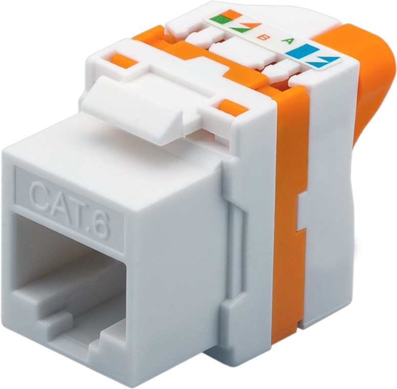 Keystone Modul RJ45 CAT 6, UTP Keystone Modul RJ45 CAT 6, UTP - 16,6 mm breit, Klemmleiste für werkzeugfreie LSA-Montage, drehbarer Aufsatz
