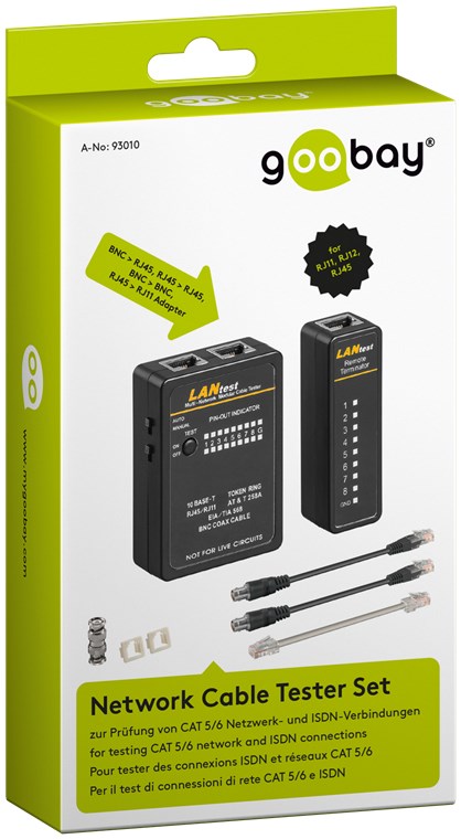 Netzwerk Kabeltester Set - zur Prüfung von CAT 5/6 Netzwerk- und ISDN-Verbindungen Netzwerk Kabeltester Set - zur Prüfung von CAT 5/6 Netzwerk- und ISDN-Verbindungen