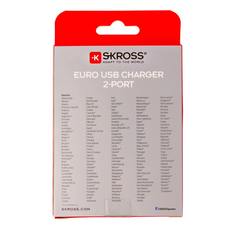 Euro USB Charger - lädt schnell und gleichzeitig bis zu zwei USB Geräte (3,4A)
