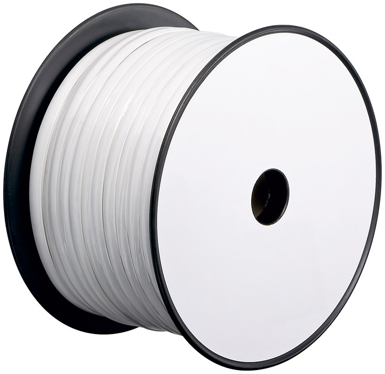 Telefonflachkabel 4-adrig, 100 m Rolle, AWG 28, CCA (kupferkaschiertes Aluminium) - Farbversion Weiß - Kupferkaschierter Aluminiumleiter (CCA) Telefonflachkabel 4-adrig, 100 m Rolle, AWG 28, CCA (kupferkaschiertes Aluminium) - Farbversion Weiß - Kupferkaschierter Aluminiumleiter (CCA)