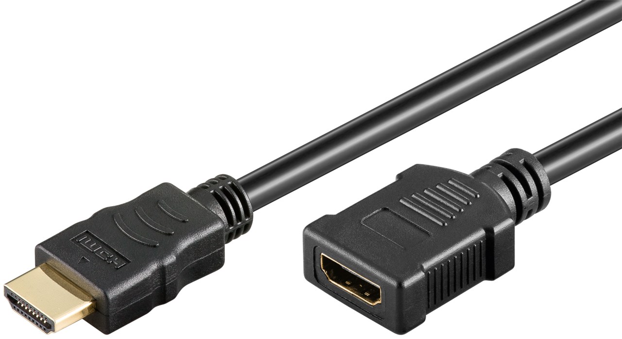 High-Speed-HDMI™-Verlängerungskabel mit Ethernet High-Speed-HDMI™-Verlängerungskabel mit Ethernet - Kabellänge 0.5 m - HDMI™-Stecker (Typ A) > HDMI™-Buchse (Typ A)
