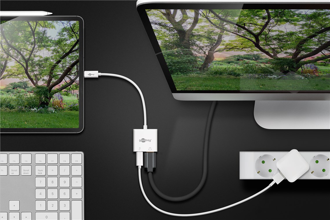 USB-C™-Adapter HDMI 4k60Hz, PD, weiß - erweitert ein USB-C™ Gerät um einen HDMI™Anschluss