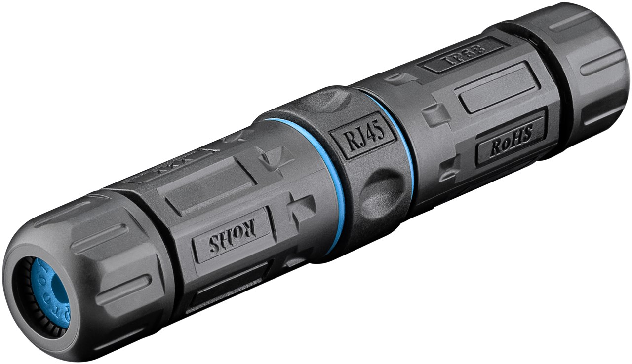 Outdoor (IP68) RJ45 Patchkabelkupplung/Netzwerkkabel Verbinder, CAT 6A - staub- und wasserdicht, 2x RJ45-Buchse (8P8C) Outdoor (IP68) RJ45 Patchkabelkupplung/Netzwerkkabel Verbinder, CAT 6A - staub- und wasserdicht, 2x RJ45-Buchse (8P8C)