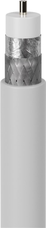 75 dB SAT Koaxialkabel, 2x geschirmt, 50 m, weiß 75 dB SAT Koaxialkabel, 2x geschirmt, 50 m, weiß - für digitale SAT- und BK-Kabelanlagen mit Stahl/Kupfer Innenleiter