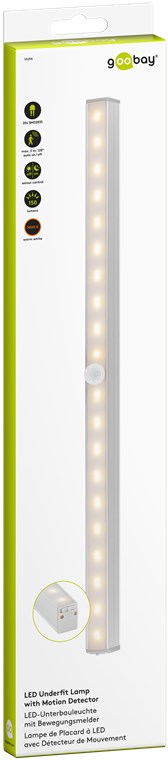 LED-Unterbauleuchte mit Bewegungsmelder - mit 150 lm und warmweißem Licht (3000 K), ideal für Schränke, Vitrinen, Schubladen, Korridore und Garagen