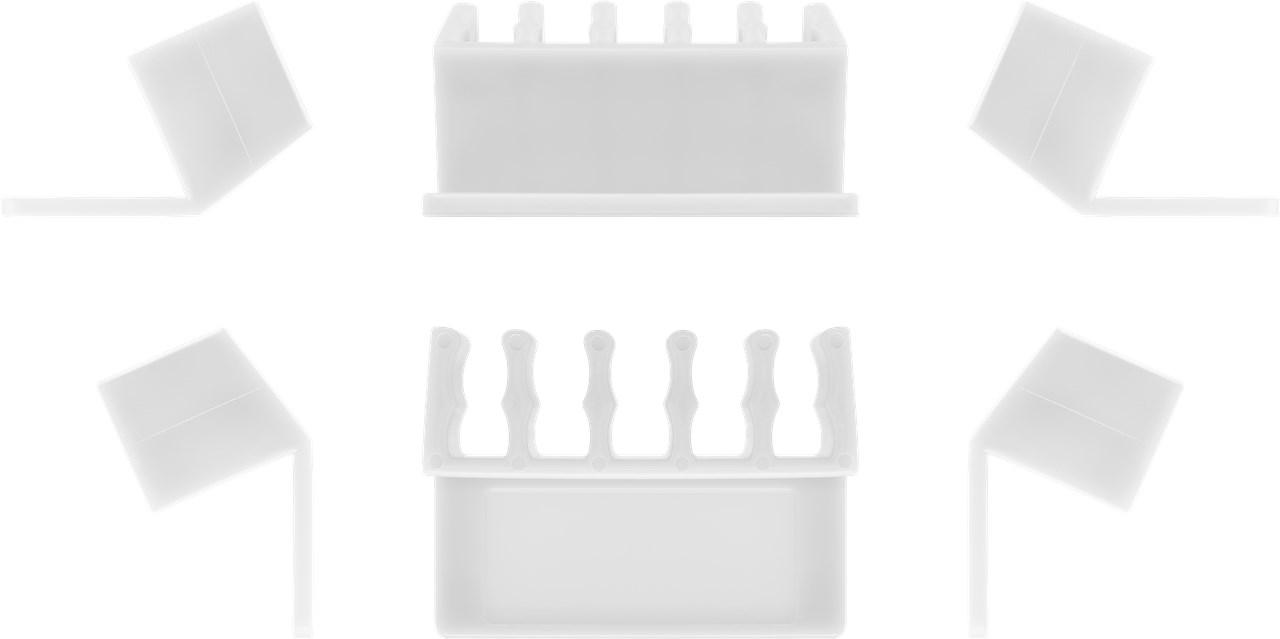 Kabelmanagement 5-Slots, weiß - Farbversion Weiß - 2er-Set zum Ordnen und Fixieren, ablösbar Kabelmanagement 5-Slots, weiß - Farbversion Weiß - 2er-Set zum Ordnen und Fixieren, ablösbar