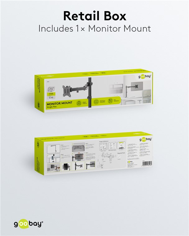 Monitorhalterung Single Flex - für gängige Monitore zwischen 17 und 32 Zoll (43-81 cm) bis 8 kg Monitorhalterung Single Flex - für gängige Monitore zwischen 17 und 32 Zoll (43-81 cm) bis 8 kg