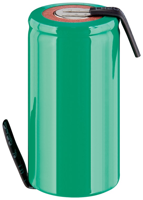 Sub-C, 3000 mAh, Lötfahne (Z) Sub-C, 2000 mAh, Lötfahne (Z) - Bauform Flat-Top PVC 1Z - Nickel-Metallhydrid Akku (NiMH), 1,2 V, PVC, Lötfahne (Z)