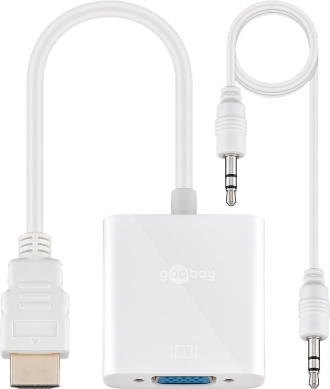 HDMI™/VGA-Adapter, vernickelt - Farbversion Weiß -