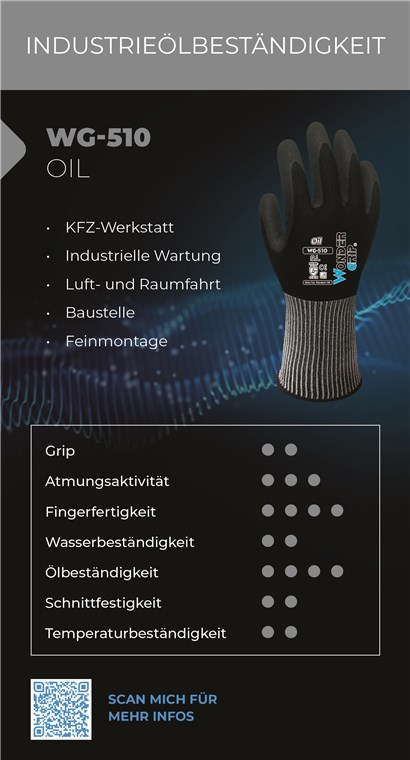 WG-510 - Größe L/9 - KFZ-Werkstatt, Luft- und Raumfahrt, Industrielle Wartung, Feinmontage, Baustelle