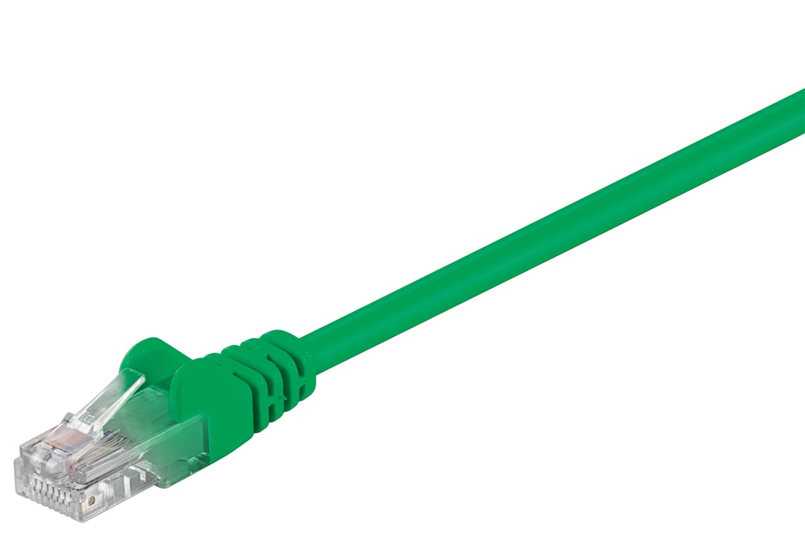 CAT 5e Patchkabel, U/UTP, Grün, 0,25 m - Kabellänge 0.25 m - Kupferkaschierter Aluminiumleiter (CCA)