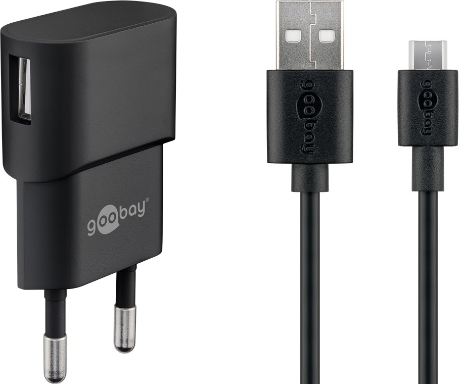 Micro USB-Ladeset 1 A Micro USB-Ladeset 1 A - Netzteil mit Micro USB Kabel 1m (Schwarz)